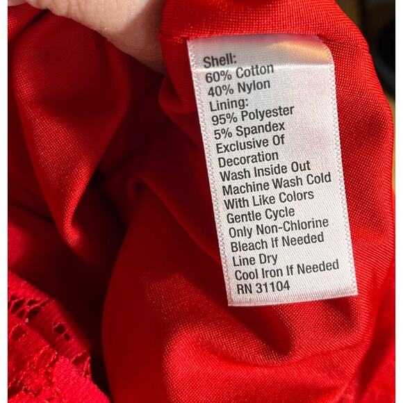 The Limited Size 2X Red Lace Sleeveless Tunic Top Romantic Boho Cottagecore - Picture 9 of 11